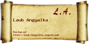 Laub Angyalka névjegykártya